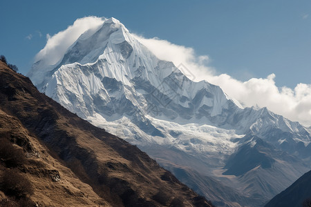 雪山的风景背景图片