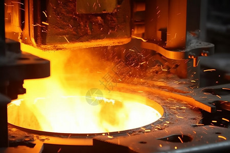 熔化金属的燃气炉背景图片