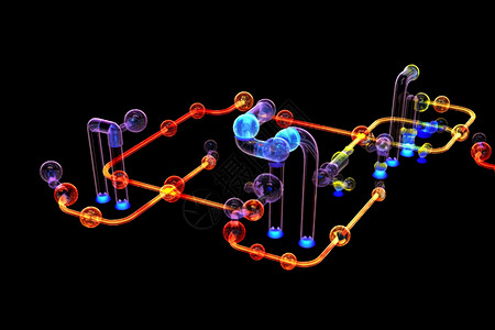 气体分子通过管道的动画背景图片