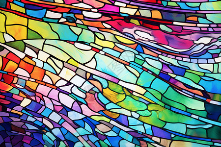 玻璃窗装饰彩色玻璃拼贴图案设计图片