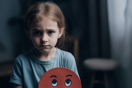 小孩悲伤的脸图片