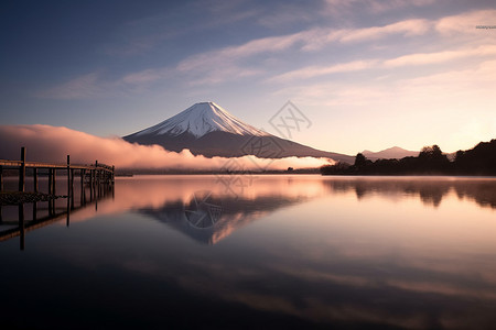 冬季的富士山图片