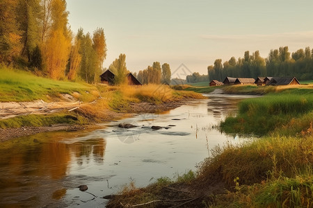 中河俄罗斯北部的河流背景