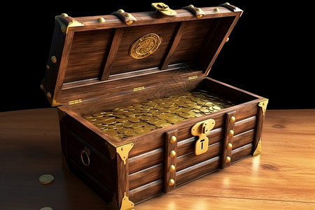 宝箱的金币背景图片
