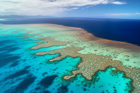 蓝色的大堡礁背景图片