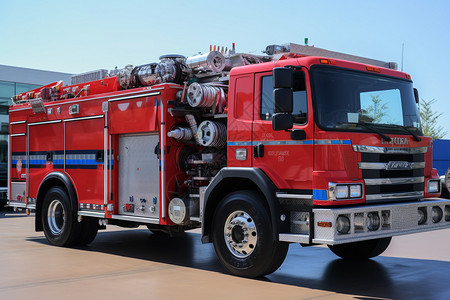 大型专业消防车背景图片