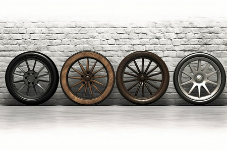 古代发明车轮的进步插画