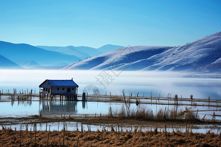 意境湖边风景高清图片