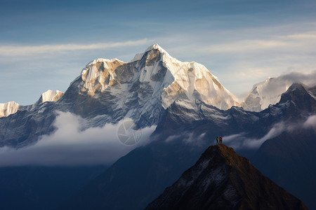 山顶峰的雪图片