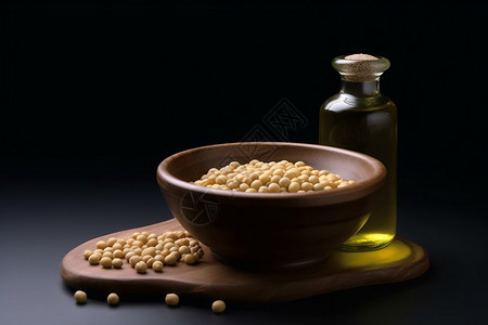 大豆和大豆油背景图片