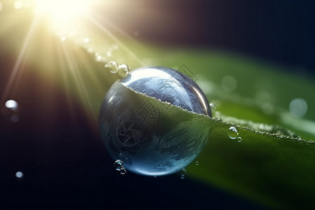 液体中的玻璃球图片
