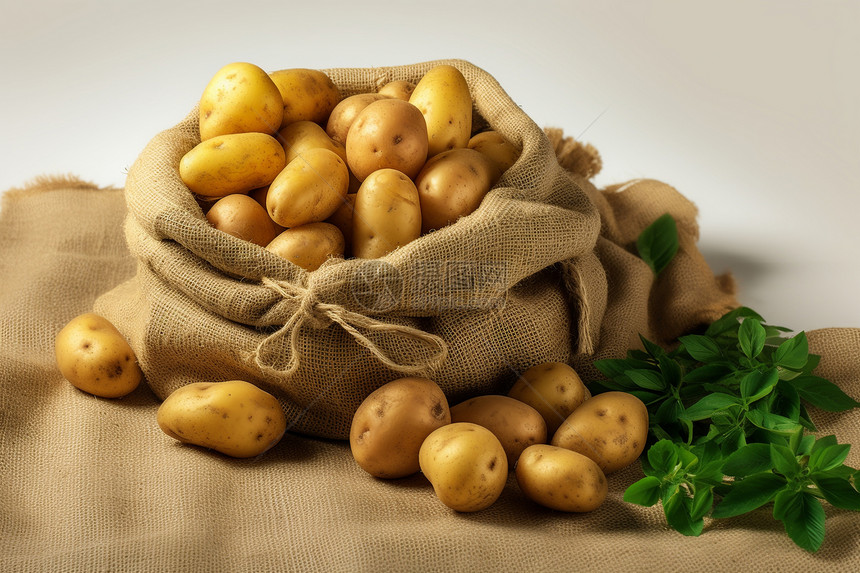 布袋里的土豆图片