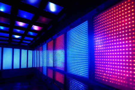 红蓝LED电子屏幕设计图片