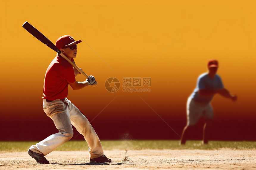 男人打棒球图片