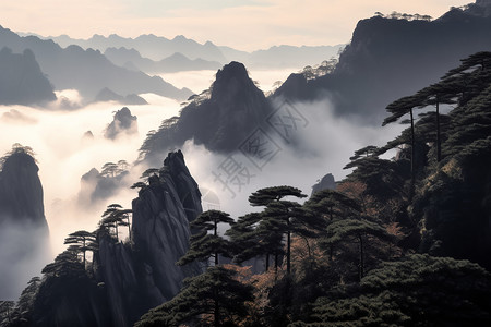 高高的山峰图片