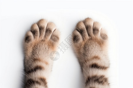 猫照片白色背景上的猫爪（照片 生活方式）背景