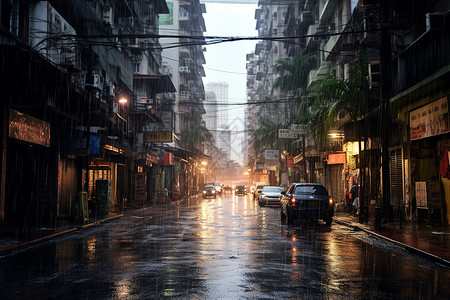 雨后的街巷图片