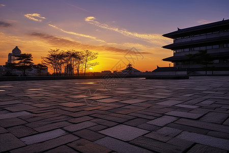 日落的地面背景图片