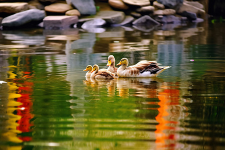 游水的鸭子鸭子游水高清图片