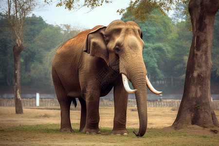温顺的大象背景图片