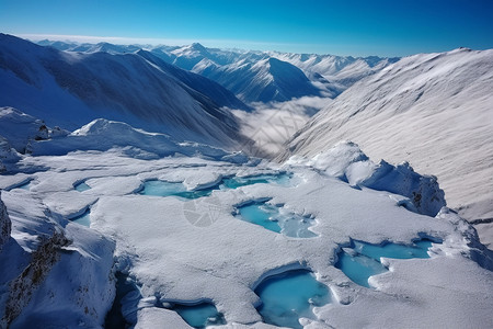 冰雪覆盖的冰川背景图片