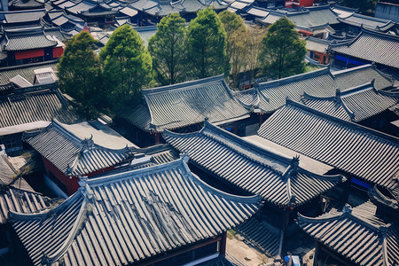 破损的屋顶背景图片