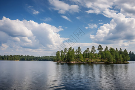 孤独的湖心岛图片