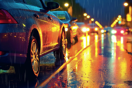 雨中的交通图片