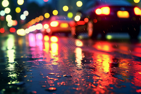 雨中的高峰时间交通图片