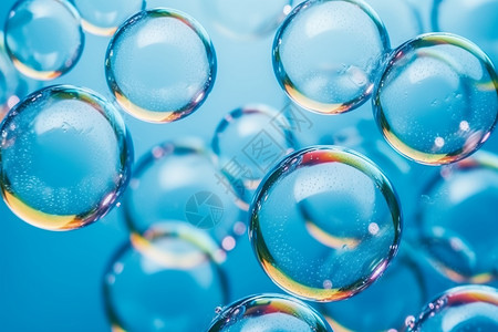 蓝色圆形水珠肥皂泡圆形图案设计图片