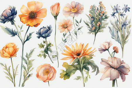 不同种类的花朵背景图片