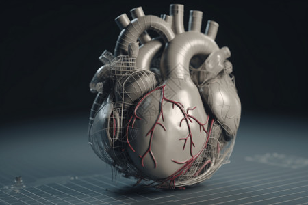 心脏透视3D模型背景图片