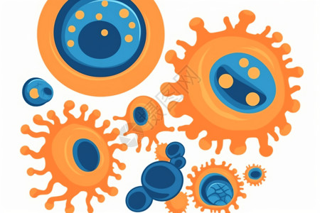 微生物实验微生物概念图插画