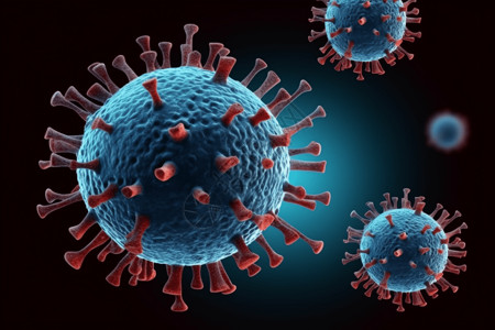 3D医学病毒细胞图片