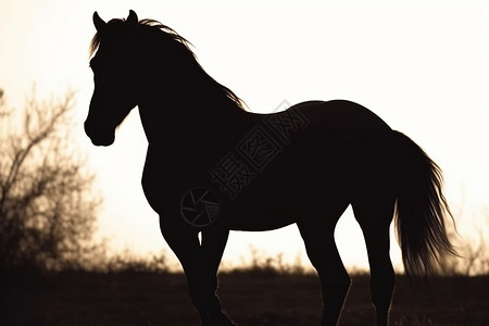 美丽的黑马背景图片