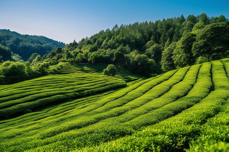 茶田遍布山区图片