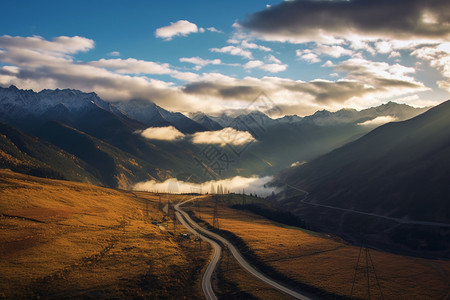 光束公路户外的公路和风景背景