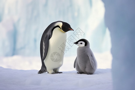 南极洲南极圈的企鹅插画