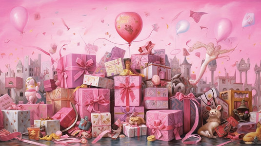 粉色的包装盒背景图片