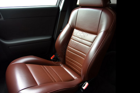 棕色皮革汽车座椅背景图片