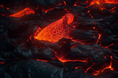 发烫的火山熔岩高清图片