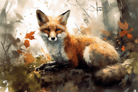 趴着的可爱狐狸图片