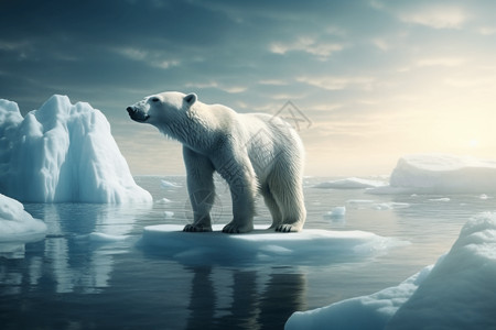 熊冰川一只白色的北极熊背景