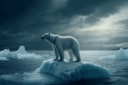 北极熊冰山一只雄伟的北极熊背景
