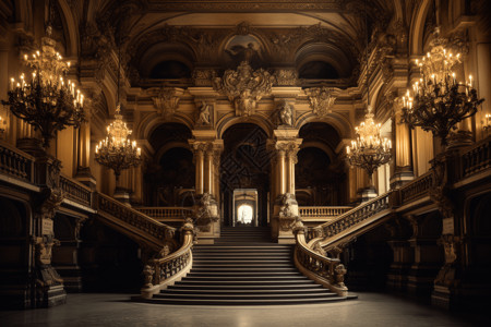 宏伟的门厅巴黎歌剧院高清图片