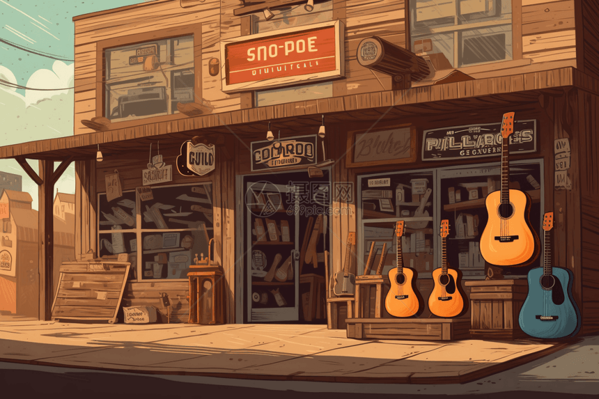 吉他店店铺图片