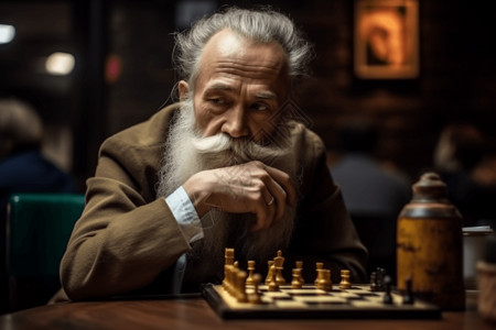 老人棋牌教西洋棋老师背景