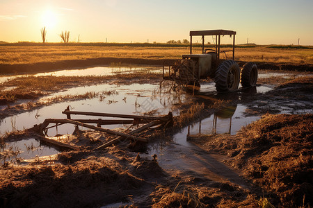 洪水灾害影响农业生产力高清图片