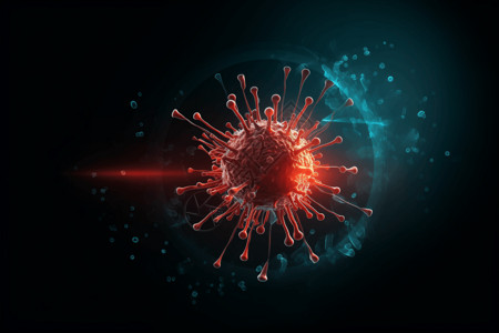 黑暗背景的病毒细胞图片