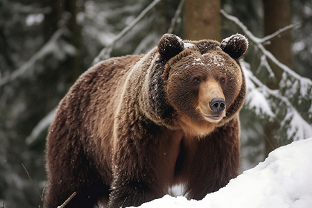 户外觅食的棕熊图片